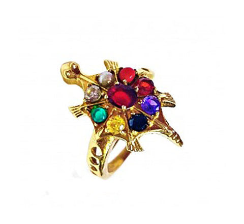 Navratan Tortoise Ring