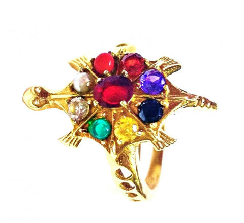 Navratan Tortoise Ring