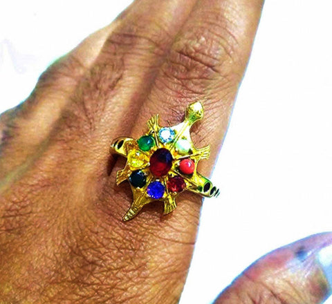 Navratan Tortoise Ring