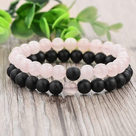 Onyx and Rose Quartz