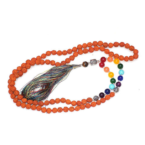 Exclusive Yoga Seven Chakra Mala (Rudraksha Beads)