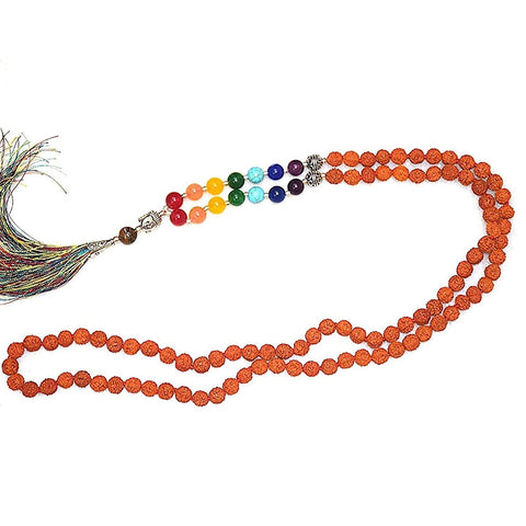 Exclusive Yoga Seven Chakra Mala (Rudraksha Beads)