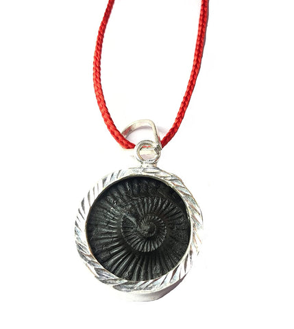 Shaligram White Metal Pendant