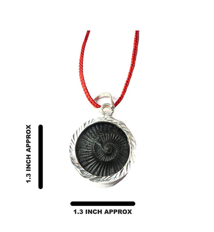 Shaligram White Metal Pendant