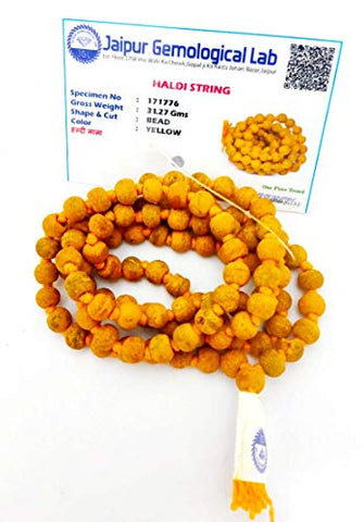 Original Turmeric mala or Haldi Mala [7mm] 108+1 beads with Lab Tested